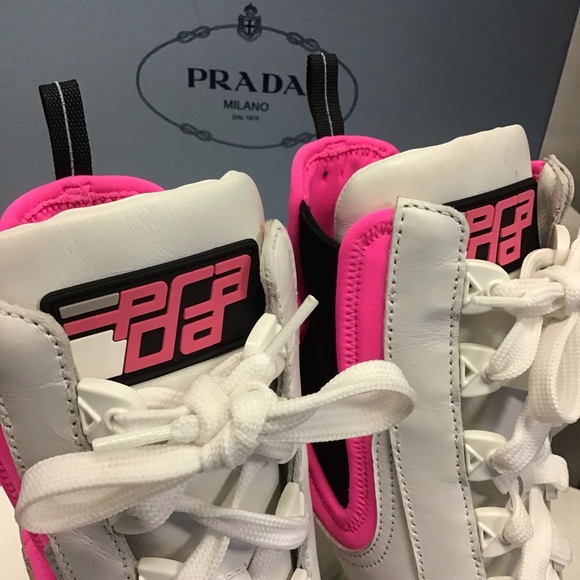 Prada Neoprene Leather Ankle Boots - Picture 4 of 5